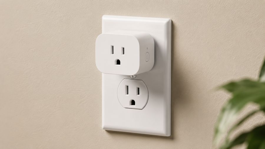 Compact smart plug design that leaves the second wall outlet free for use