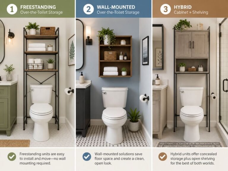 Over-the-Toilet Storage for Small Bathrooms