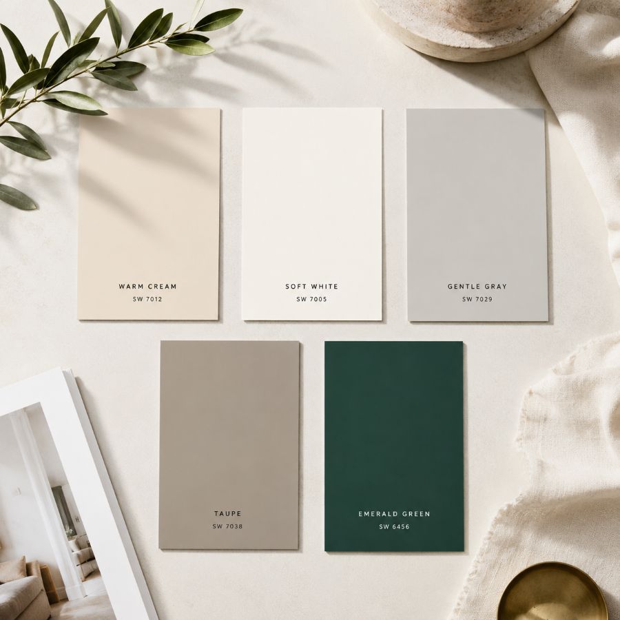 Soft neutral color palette for small apartment design