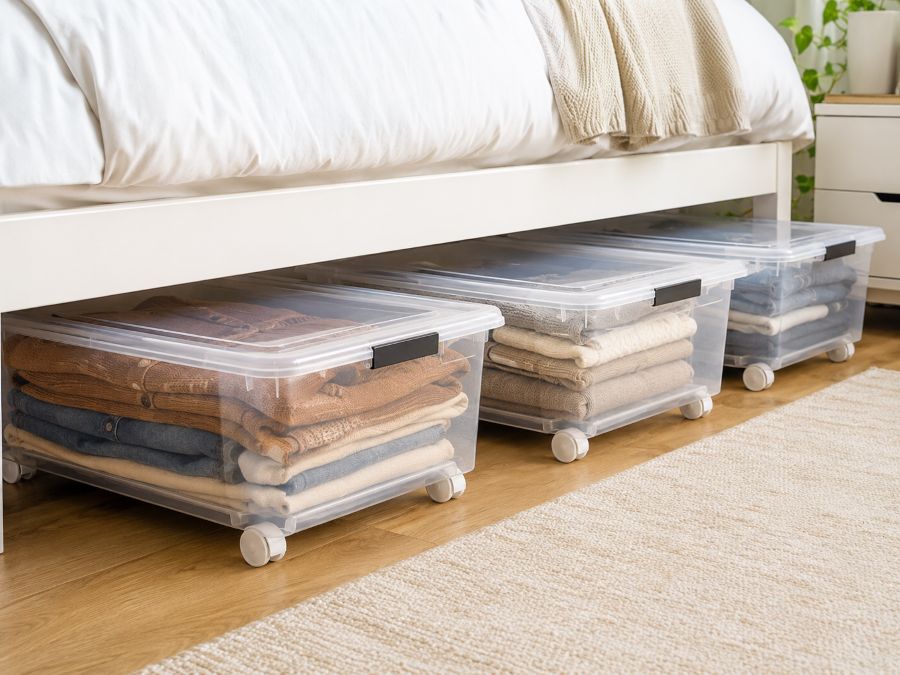 Modern under-bed storage solutions for small bedrooms