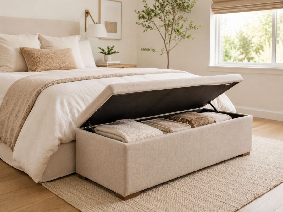 Multifunctional bedroom furniture with hidden storage