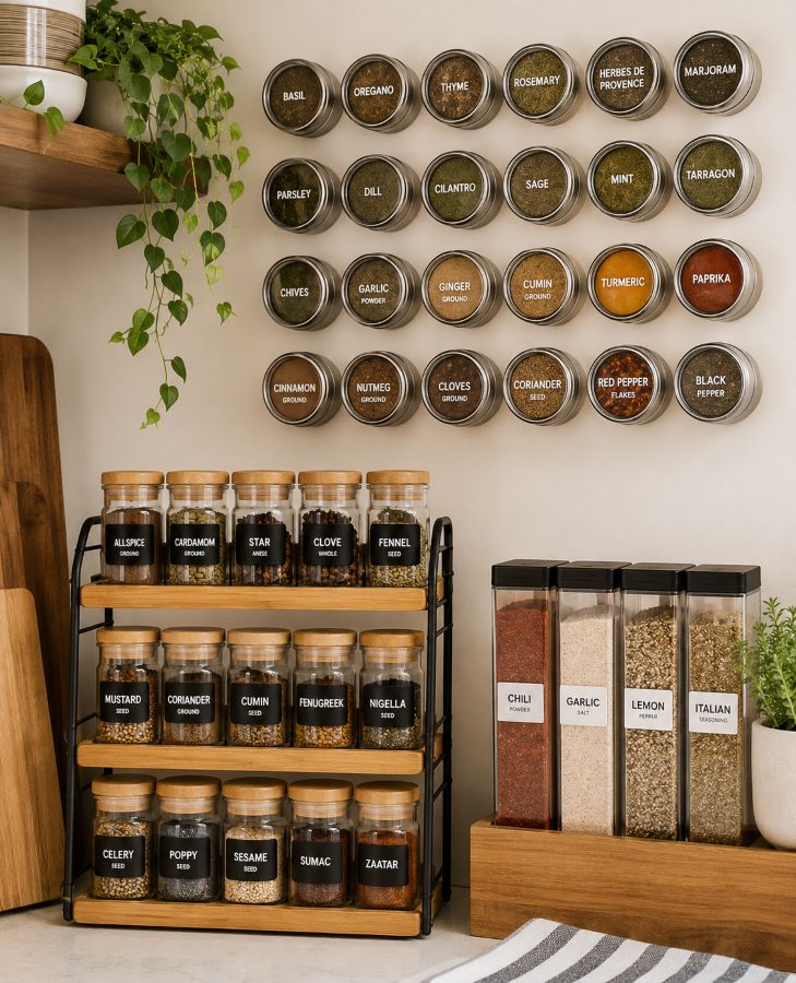 Creative spice storage solutions for small kitchens