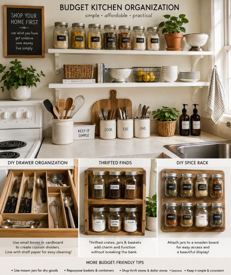 Budget-friendly small kitchen organization ideas