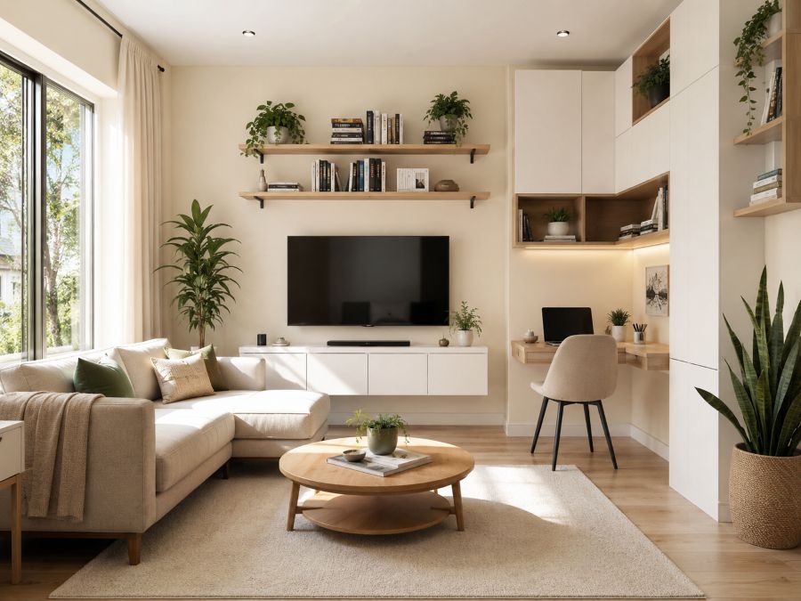 Modern wall storage solutions for small spaces