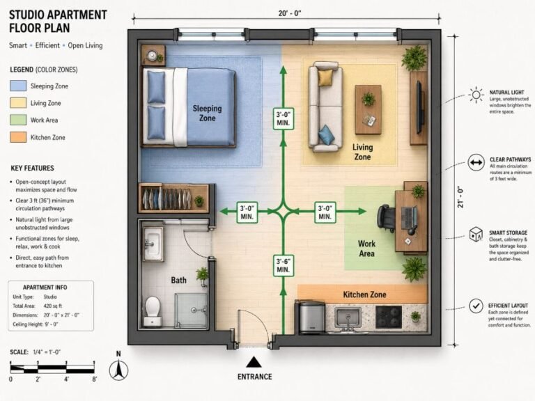 Studio Apartment Layout Ideas for Renters on a Budget