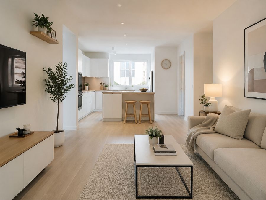 Small organized apartment after complete weekend decluttering transformation